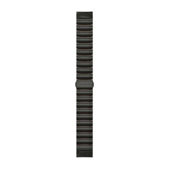 QuickFit® 22 Watch Bands - Hybrid Titanium/Silicone Bracelet Carbon Gray DLC