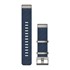 QuickFit® 22 Watch Bands - Jacquard-Weave Nylon Strap Indigo with Gray Hardware