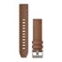 QuickFit® 22 Watch Bands - Italian Vacchetta Leather Strap with Gray Hardware