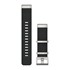 QuickFit® 22 Watch Bands - Black Jacquard-weave Nylon with Silver Hardware