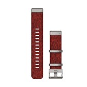 Bracelets de Montre QuickFit® 22 - Nylon Tissé Jacquard Rouge Chiné avec Fermeture Argent