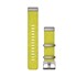 QuickFit® 22 Watch Bands - Yellow/Green Jacquard-weave Nylon with Silver Hardware