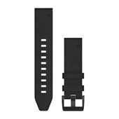 Bracelets de Montre QuickFit® 22 - Cuir Noir avec Fermeture Noir - 214 mm
