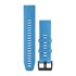 QuickFit® 22 Watch Bands - Cyan Blue Silicone with Black Hardware