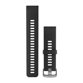 Approach® S10 Watch Bands - Black Silicone with Silver Hardware