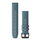 Bracelets de montre QuickFit® 22 - Silicone Bleu lagon avec Fermeture Noir - 219 mm