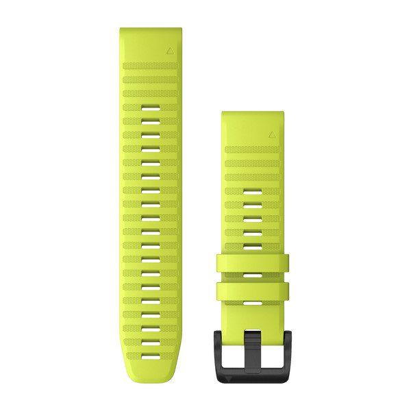 QuickFit® 22 Watch Bands - Amp Yellow Silicone with Black Hardware - 219 mm