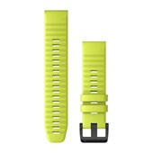Bracelets de montre QuickFit® 22 - Silicone Ampli jaune avec Fermeture Noir - 219 mm