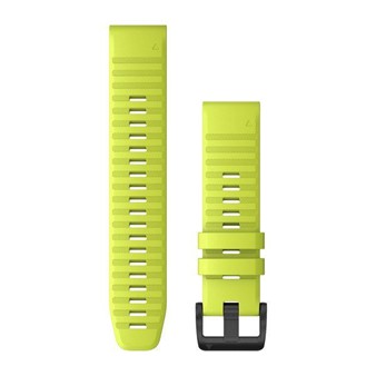 Bracelets de Montre QuickFit® 22 - Silicone Ambre Jaune avec Fermeture Noir