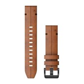 Bracelets de Montre QuickFit® 22 - Cuir Marron avec Fermeture Noir - 219 mm
