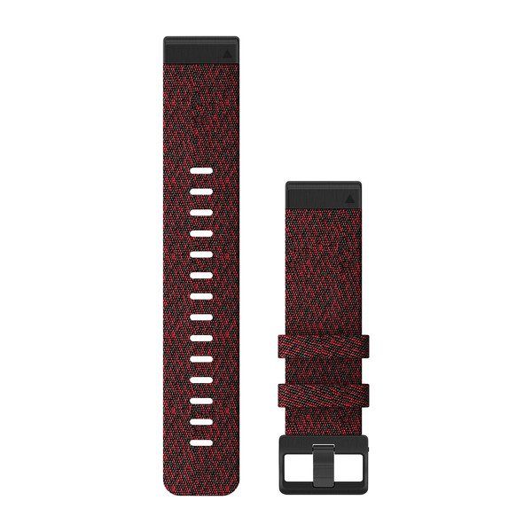 Bracelets de Montre QuickFit® 22 - Nylon Rouge Chiné avec Fermeture Noir - 219 mm