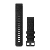 Bracelets de Montre QuickFit® 22 - Nylon Noir Chiné avec Fermeture Noir - 219 mm