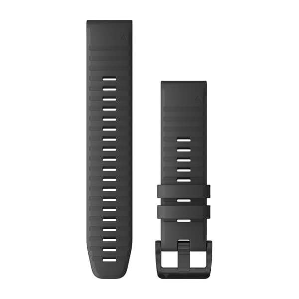 QuickFit® 22 Watch Bands - Slate Gray Silicone with Black Hardware - 219 mm