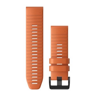 QuickFit® 26 Watch Bands - Orange Silicone with Black Hardware