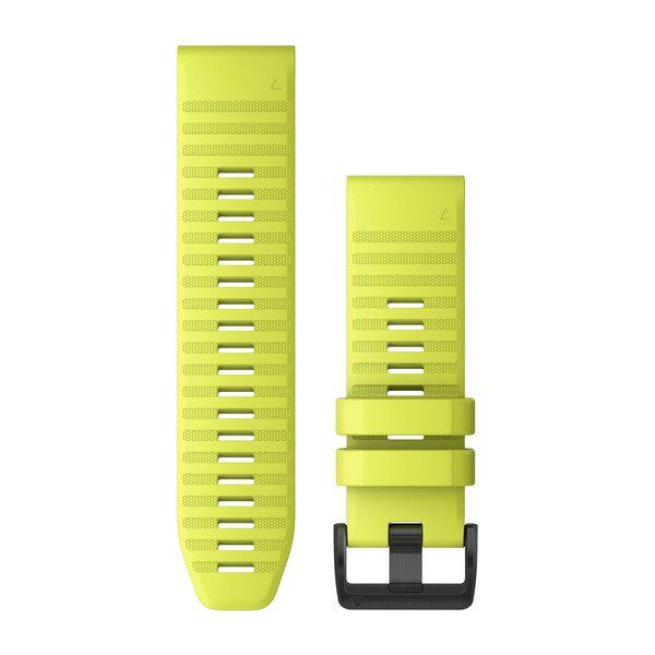 QuickFit® 26 Watch Bands - Amp Yellow Silicone with Black Hardware - 219 mm