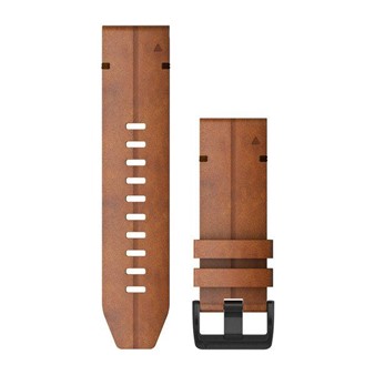 QuickFit® 26 Watch Bands - Chestnut Leather with Black Hardware
