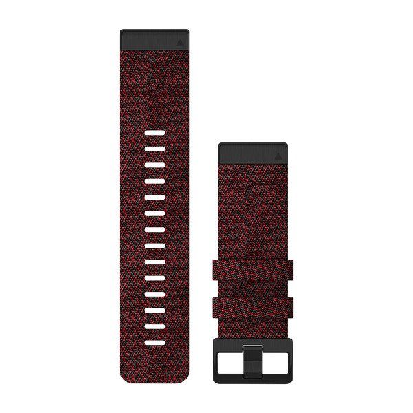 QuickFit® 26 Watch Bands - Heathered Red Nylon with Black Hardware - 221 mm