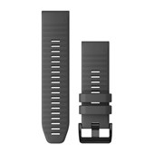 Bracelets de montre QuickFit® 26 - Silicone Gris ardoise avec Fermeture Noir - 219 mm