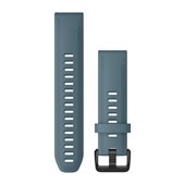 Bracelets de montre QuickFit® 20 - Silicone Bleu Lagon avec Fermeture Noir - 194 mm