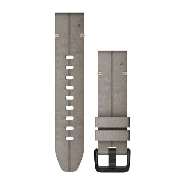 QuickFit® 20 Watch Bands - Shale Gray Suede with Black Hardware - 194mm