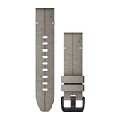 Bracelets de Montre QuickFit® 20 - Daim Gris Schiste avec Fermeture Noir - 194mm