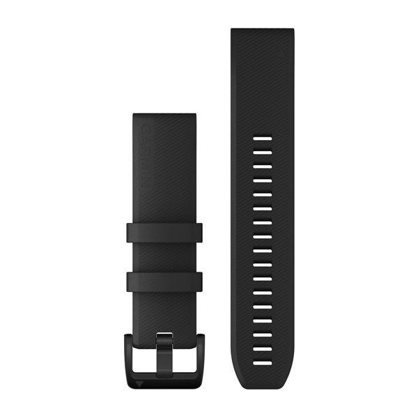 QuickFit® 22 Watch Bands - Black Silicone with Black Hardware - 218 mm