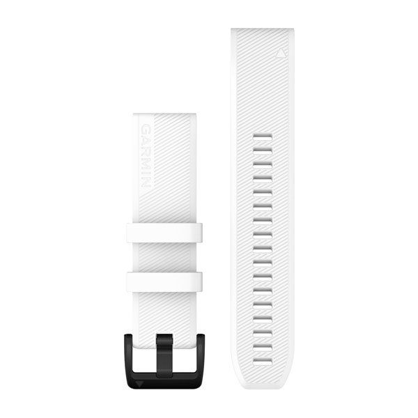 QuickFit® 22 Watch Bands - White Silicone with Black Hardware - 218 mm