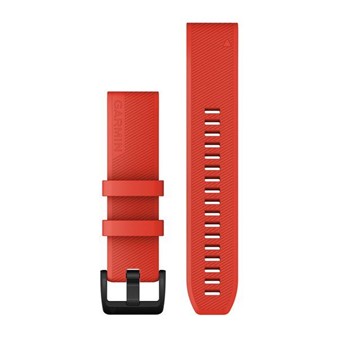 QuickFit® 22 Watch Bands - Laser Red Silicone with Black Hardware