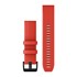 QuickFit® 22 Watch Bands - Laser Red Silicone with Black Hardware