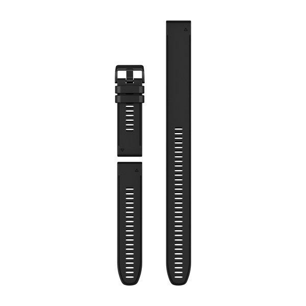 Bracelets de montre QuickFit® 26 - Silicone Noir avec Fermeture Noir - (3 pièces) 354 mm