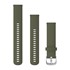 Bracelets à Dégagement Rapide (20 mm) - Silicone Vert Mousse avec Fermeture Argent 2 Bandes