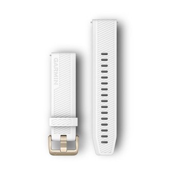 Bracelets à Dégagement Rapide (20 mm) - Silicone Blanc avec Fermeture Or Pâle