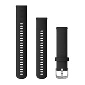 Quick Release Bands (20 mm) - Black Silicone with Silver Hardware