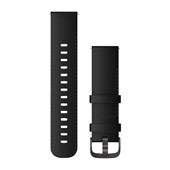 Bracelets à Dégagement Rapide (22 mm) - Cuir Noir avec Fermeture Ardoise - 205 mm