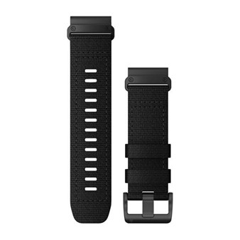QuickFit® 26 Watch Bands - Heathered Tactical Black Nylon with Black Hardware