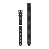 Bracelets de montre QuickFit® 20 - Silicone Noir avec Fermeture Noir - 356mm