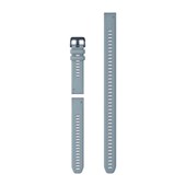 Bracelets de montre QuickFit® 20 - Silicone Écume de Mer avec Fermeture Bleu Métallique - 356mm