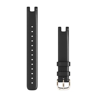 Lily™ Bands (14 mm) - Black Italian Leather with Cream Gold Hardware