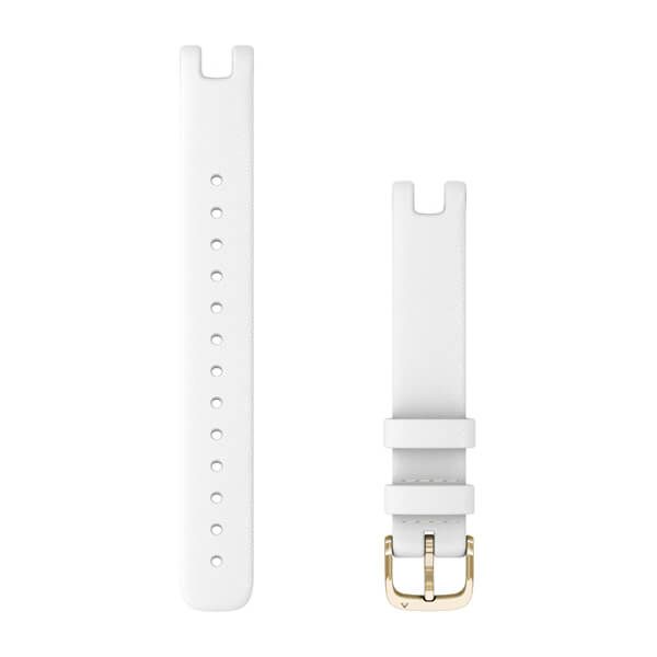 Lily™ Bands (14 mm) - White Italian Leather with Cream Gold Hardware