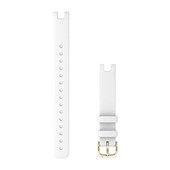 Lily™ Bands (14 mm) - White Italian Leather with Cream Gold Hardware (Large)