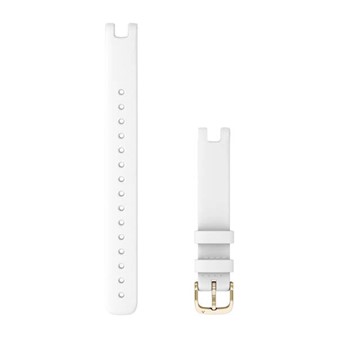 Lily™ Bands (14 mm) - White Italian Leather with Cream Gold Hardware (Large)