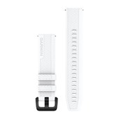 Bracelets à Dégagement Rapide (20 mm) - Silicone Blanc avec Fermeture Noir - 202 mm