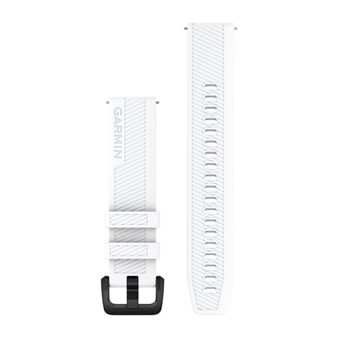 Quick Release Bands (20 mm) - White Silicone with Black Stainless Hardware