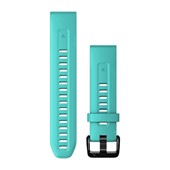 QuickFit® 20 Watch Bands - Aqua Silicone with Black Hardware