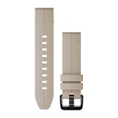 QuickFit® 20 Watch Bands - Limestone Leather with Black Hardware
