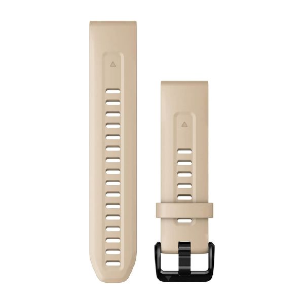 QuickFit® 20 Watch Bands - Limestone Silicone with Black Hardware - 194 mm