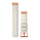 Bracelets de montre QuickFit® 20 - Nylon Crème Chinée avec Fermeture Or Rosé - 194 mm