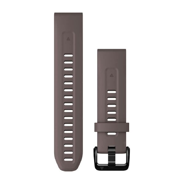 QuickFit® 20 Watch Bands - Shale Gray Silicone with Black Hardware - 194 mm