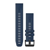 Bracelets de montre QuickFit® 22 - Silicone Bleu Captain avec Fermeture Noir - 219 mm