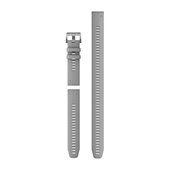 Bracelets de montre QuickFit® 22 - Silicone Gris poudré avec Fermeture Argent - (3 pièces) 358 mm
